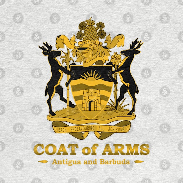 Antigua and Barbuda Coat of Arms Gold by IslandConcepts